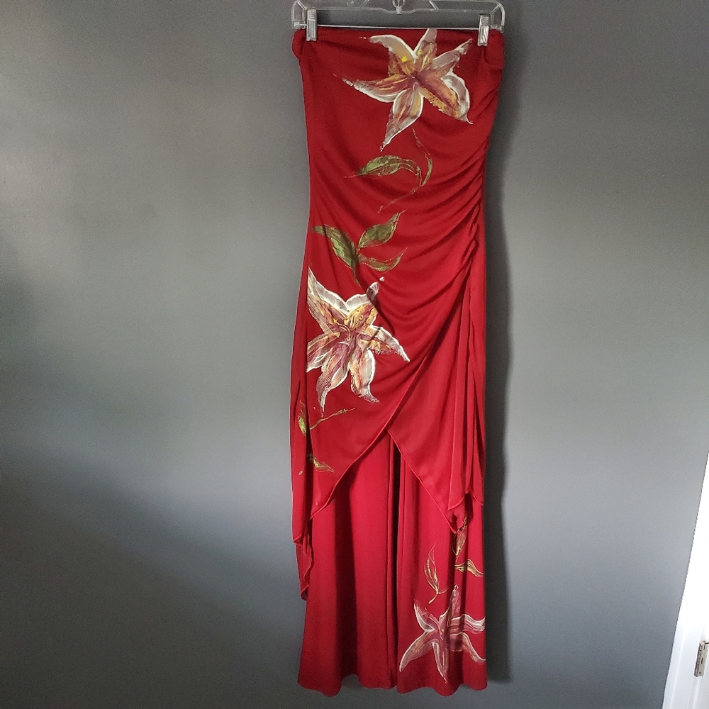 Co-me Como hand painted red body suit